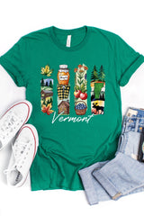 US3001-E3061VT Vermont State Brushstroke Graphic Tee $12.5