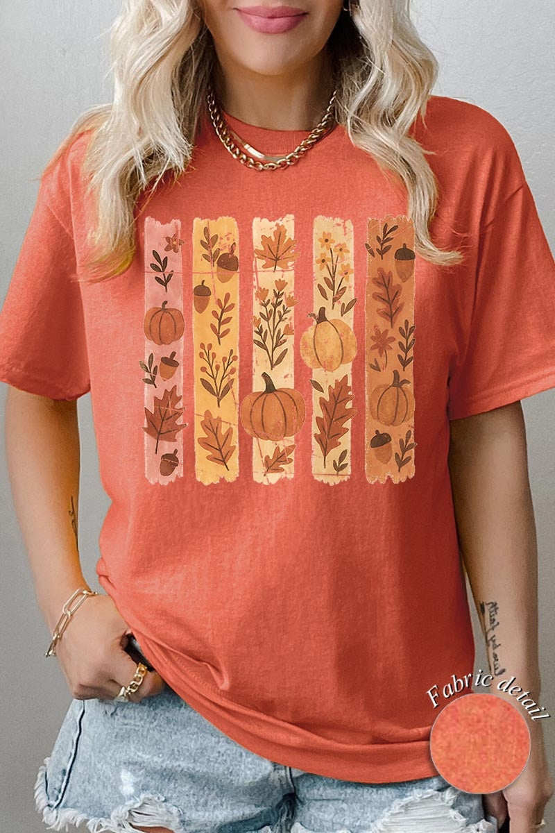 5000-E3110 Brushstroke Boho Fall Graphic Heavy Cotton Tee $9