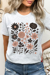 US3001P-E3178 Fall Floral Garden Graphic Plus Tee $16