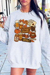 UL180P-E3119 Retro Fall Collage Graphic Plus Sweatshirt $25