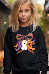 UL180B-E3120Z Boo Brushstroke Bow Kids Graphic Sweatshirt $20