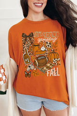5000P-E3134 Fall Football Collage Plus Heavy Cotton Tee $12.75