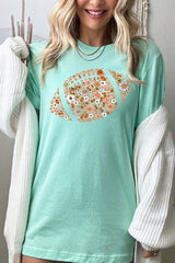 US3001P-E3133 Floral Football Graphic Plus Tee $16