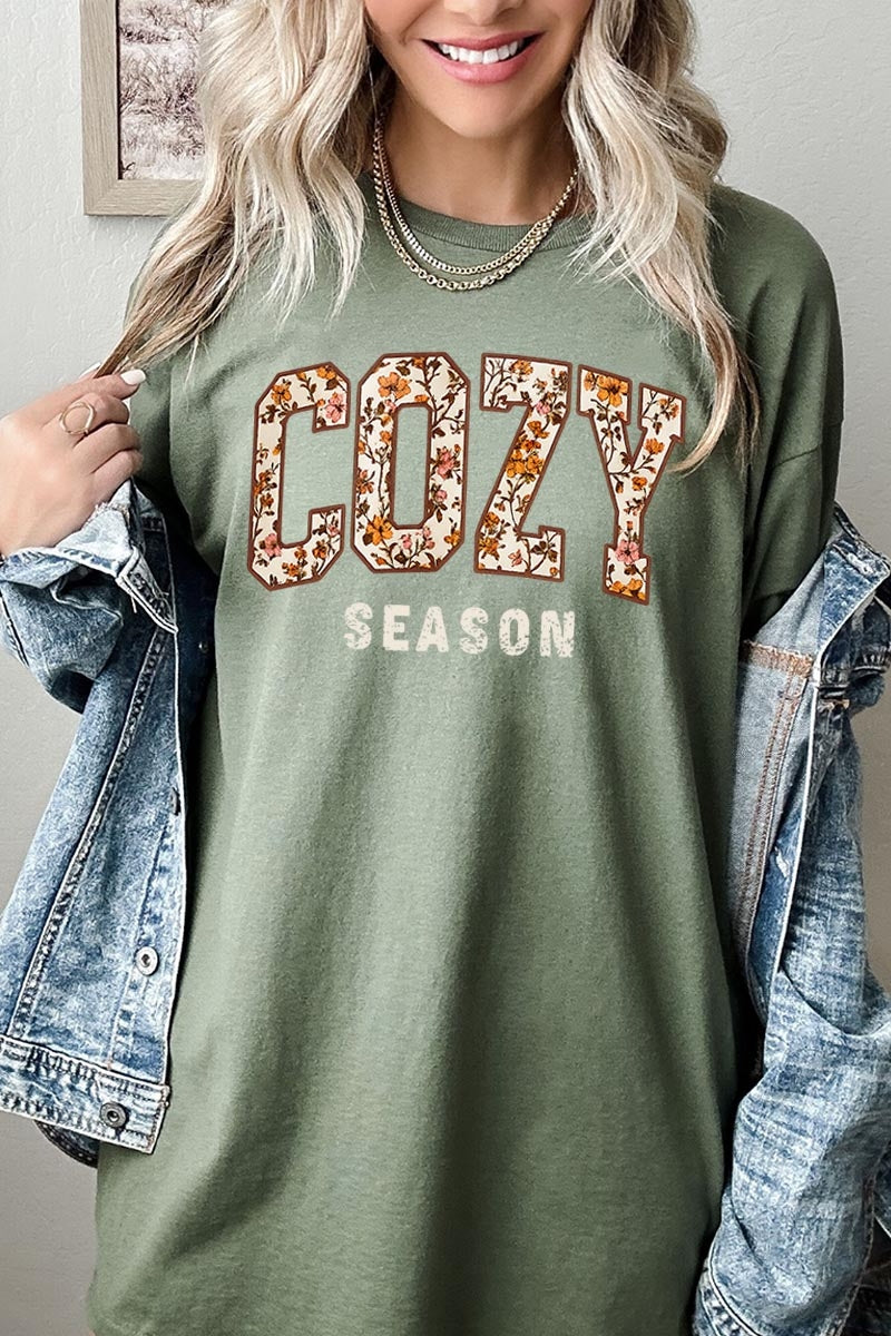 5000P-E3082 Cozy Season Graphic Plus Heavy Cotton Tee $12.75