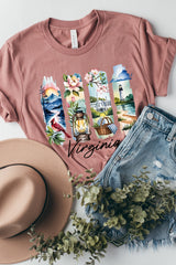 US3001-E3061VA Virginia State Brushstroke Graphic Tee $12.5