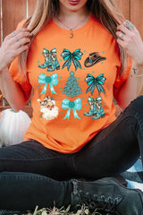 US3001-E3180 Western Christmas Graphic Tee $12.5