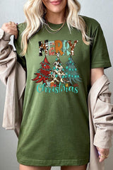 US3001-E3200 Merry Christmas Trees Graphic Tee $12.5