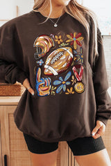 UL180-E3072 Retro Floral Football Graphic Sweatshirt $20