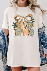 5000-E3154 Give Thanks Bow Graphic Heavy Cotton Tee $9