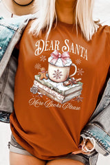 US3001-E3205 Dear Santa Books Graphic Tee $12.5