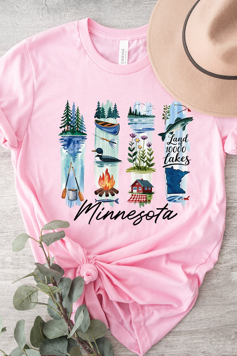 US3001P-E3061MN Minnesota State Brushstroke Graphic Plus Tee $16