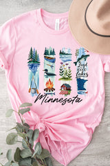 US3001-E3061MN Minnesota State Brushstroke Graphic Tee $12.5