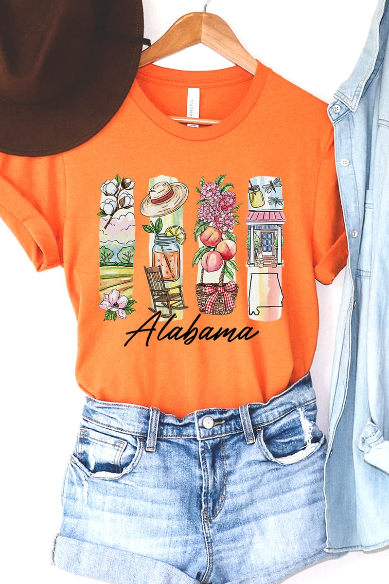US3001P-E3061AL Alabama State Brushstroke Graphic Plus Tee $16