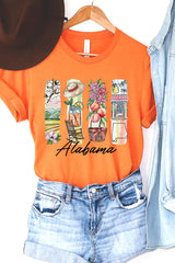 US3001-E3061AL Alabama State Brushstroke Graphic Tee $12.5