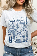 US3001-E3188 Ski Doodle Graphic Tee $12.5