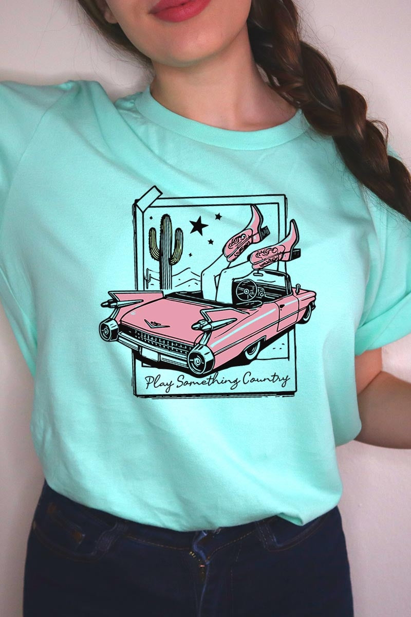 US3001-E3098 Play Something Country Graphic Tee $12.5