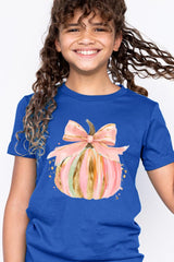 US3001Y-E3083Z Brushstroke Pumpkin Kids Graphic Tee $11