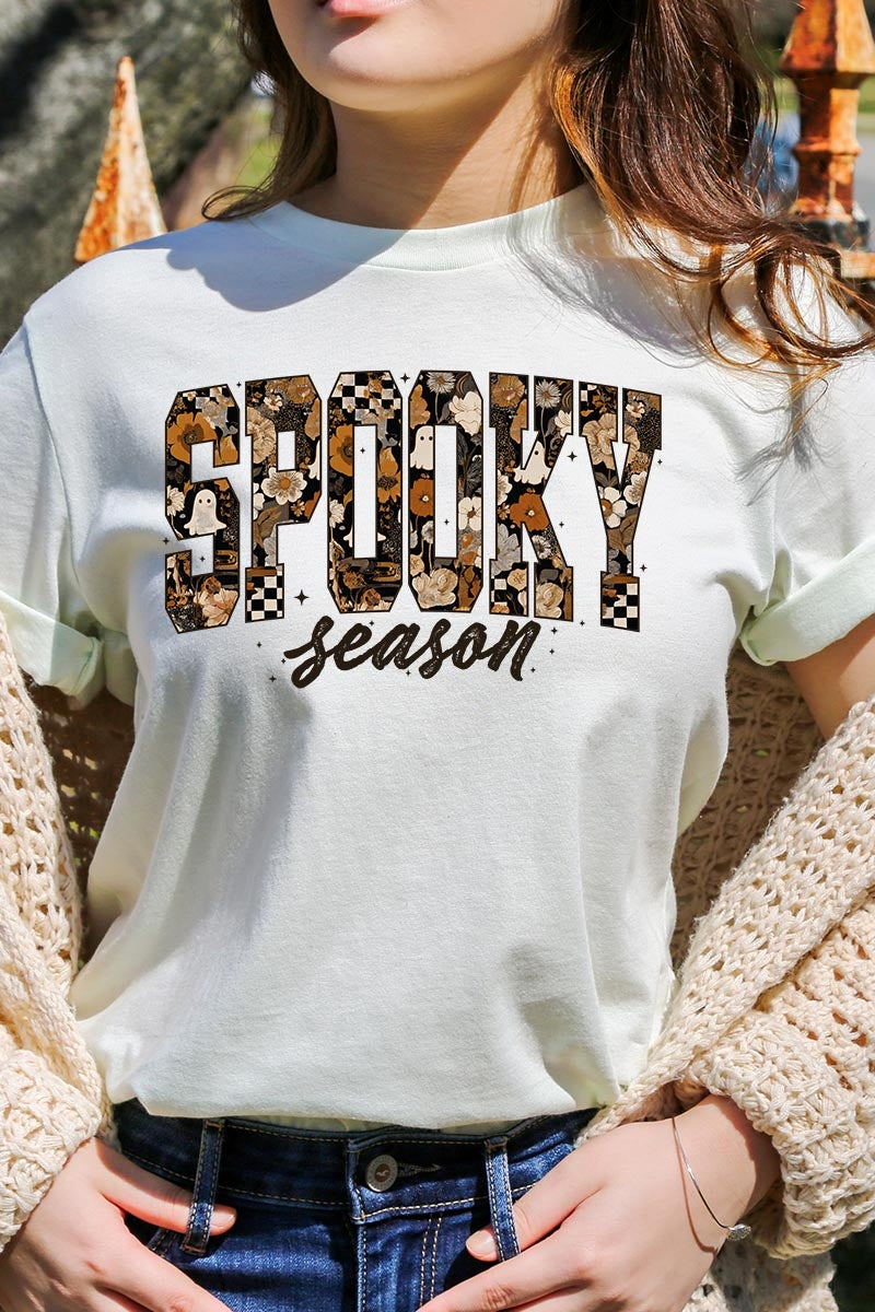 US3001-E3105 Spooky Season Halloween Graphic Tee $12.5