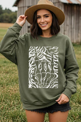 UL180-E3177 Skeleton Hands Zebra Graphic Sweatshirt $20