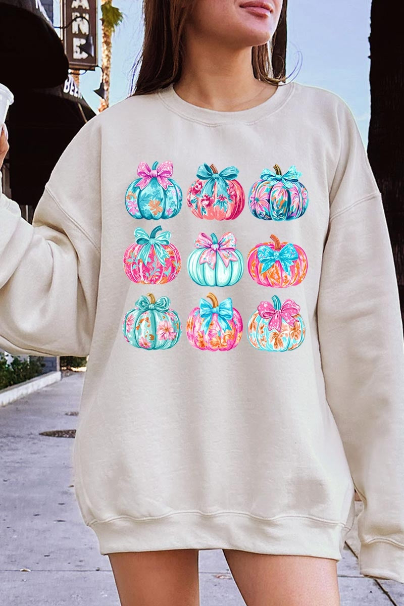 UL180-E3137 Coquette Pumpkin Graphic Sweatshirt $20