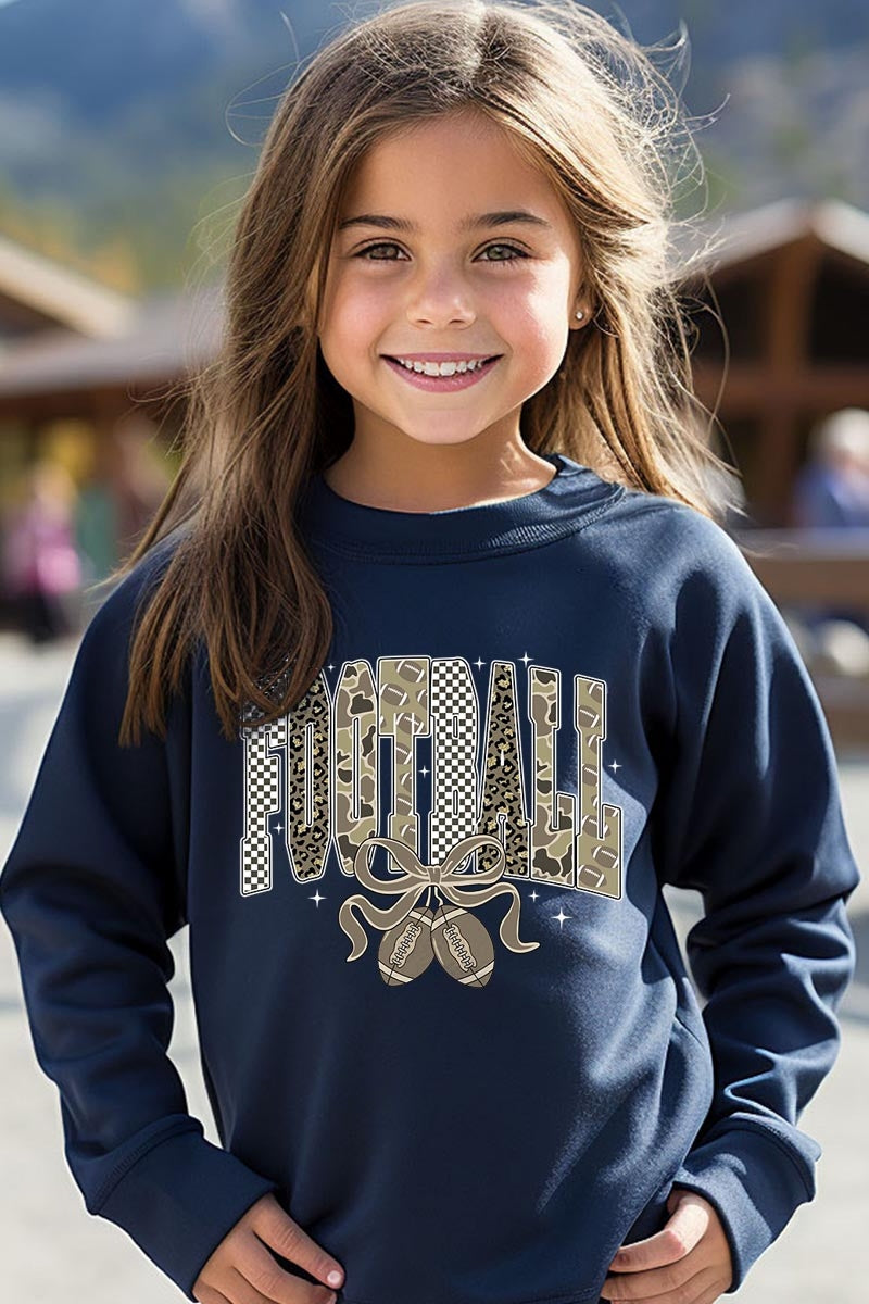 UL180B-E3132Z Camo Football Kids Graphic Sweatshirt $20