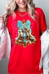 5000P-E3184 Turquoise Christmas Tree Graphic Plus Heavy Cotton Tee $12.75