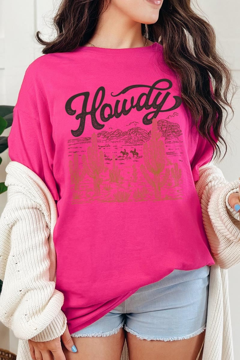 5000P-E3095 Howdy Desert Western Graphic Plus Heavy Cotton Tee $12.75