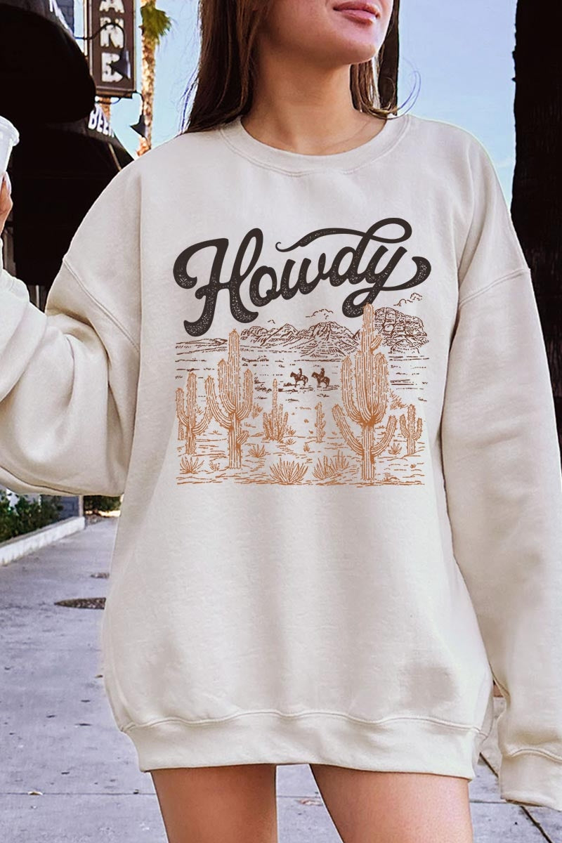 UL180-E3095 Howdy Desert Western Graphic Sweatshirt $20