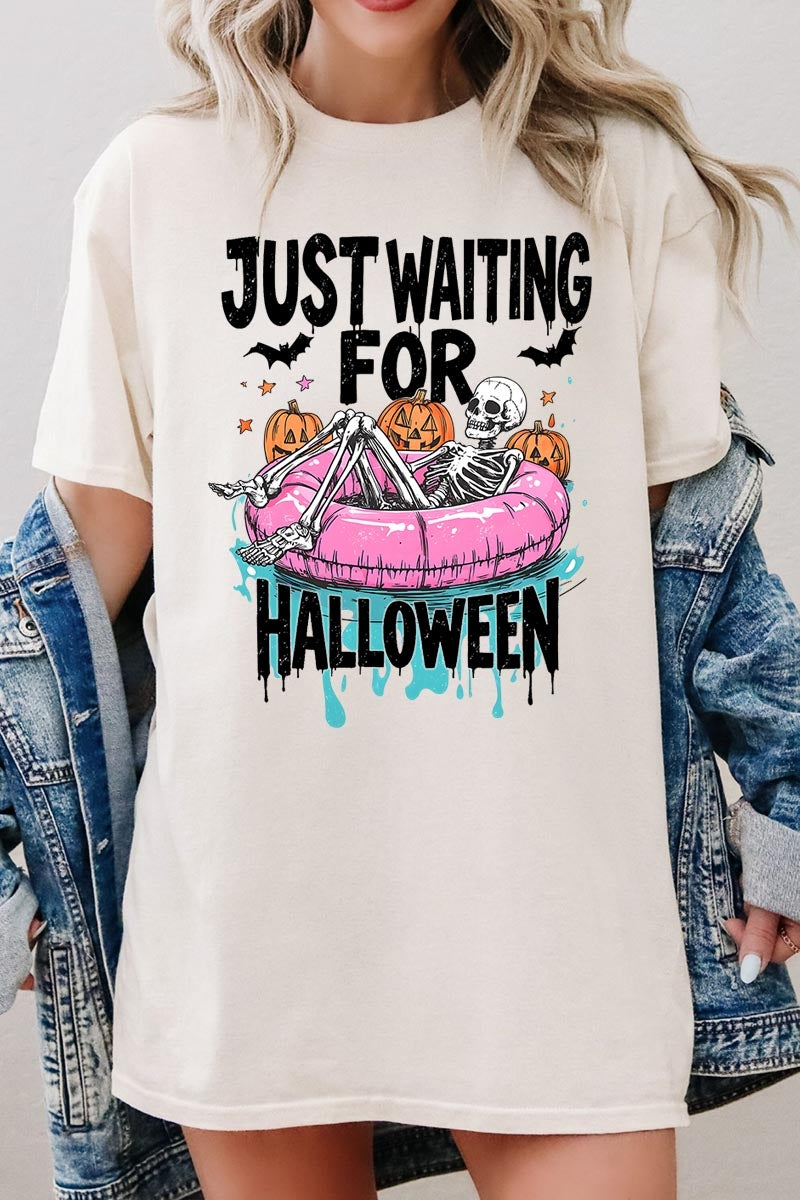 5000P-E3138 Just Waiting For Halloween Plus Heavy Cotton Tee $12.75