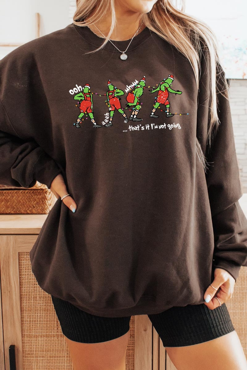 UL180P-E3203 Grinch Dance Funny Christmas Graphic Plus Sweatshirt $25