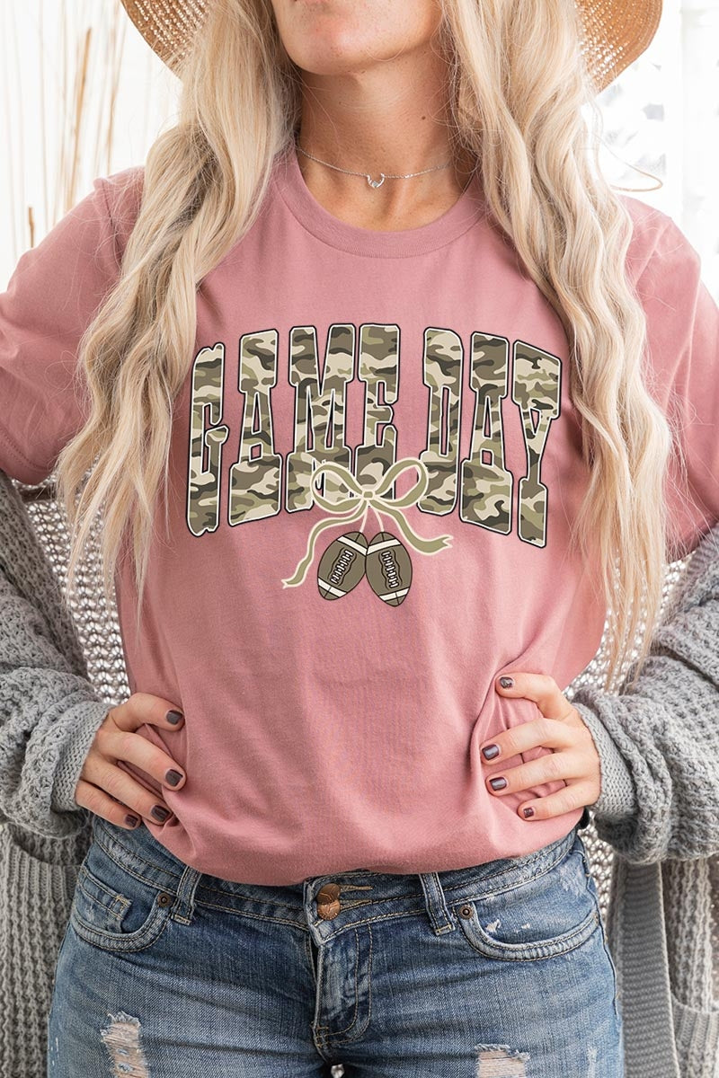 US3001P-E3131 Football Game Day Camo Graphic Plus Tee $16
