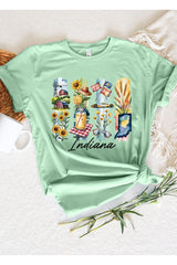 US3001-E3061IN Indiana State Brushstroke Graphic Tee $12.5
