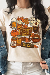 US3001-E3119 Retro Fall Collage Graphic Tee $12.5