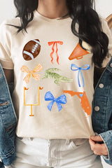 US3001-E3078 Florida Football Graphic Tee $12.5