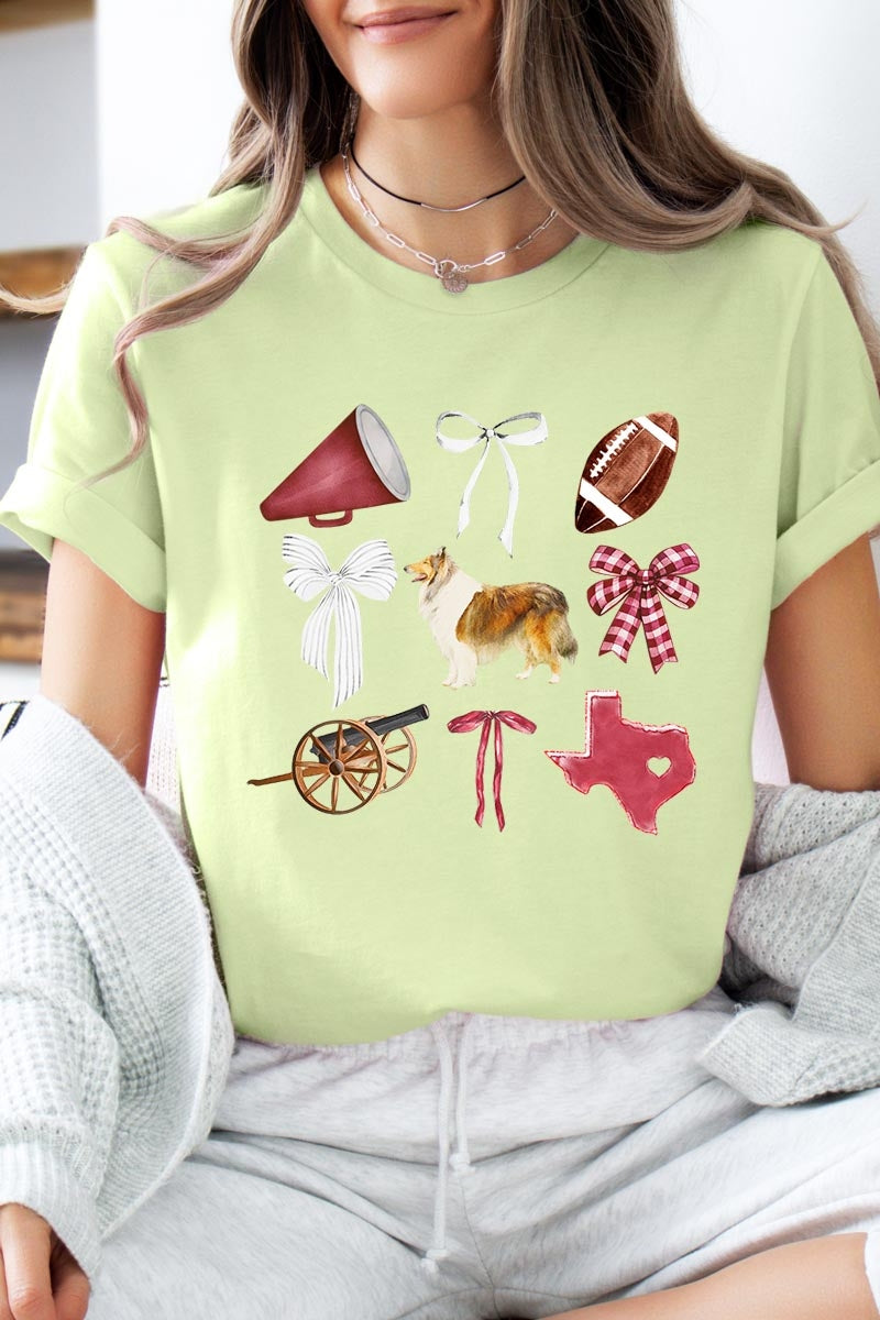 US3001-E3079 Texas Football Graphic Tee $12.5