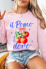 UL180P-E3070 Il Pomodoro Tomato Art Graphic Plus Sweatshirt $25