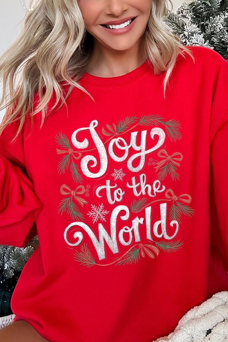 UL180-E3221 Joy to the World Christmas Graphic Sweatshirt $20