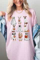 5000P-E3106 Halloween Ghost Dog Graphic Plus Heavy Cotton Tee $12.75
