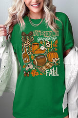 5000P-E3134 Fall Football Collage Plus Heavy Cotton Tee $12.75
