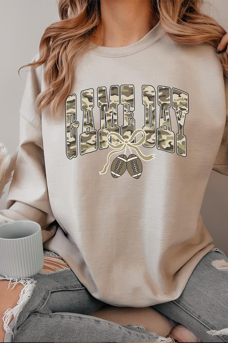 UL180P-E3131 Football Game Day Camo Graphic Plus Sweatshirt $25
