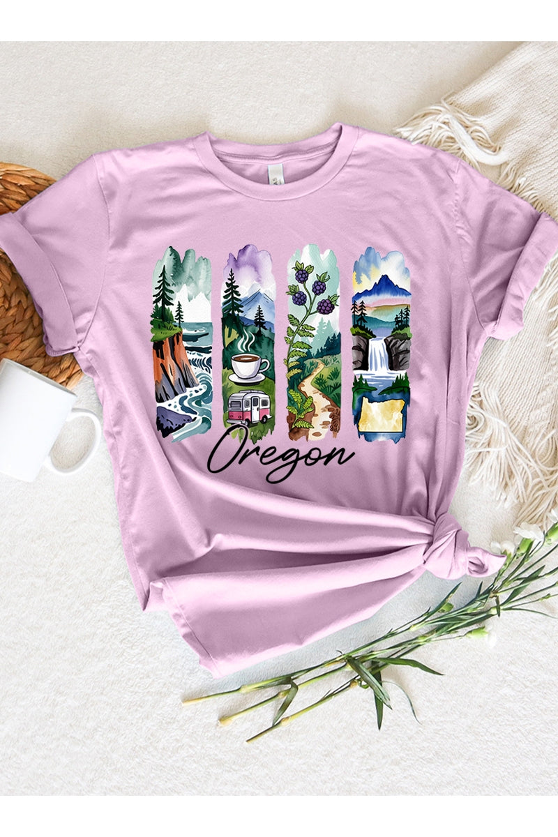 US3001-E3061OR Oregon State Brushstroke Graphic Tee $12.5