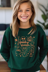 UL180B-E3141Z Halloween Doodle Kids Graphic Sweatshirt $20