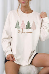 UL240-E3218 Rustic Christmas Trees Graphic Long Sleeve Tee $13.75