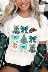 US3001-E3180 Western Christmas Graphic Tee $12.5