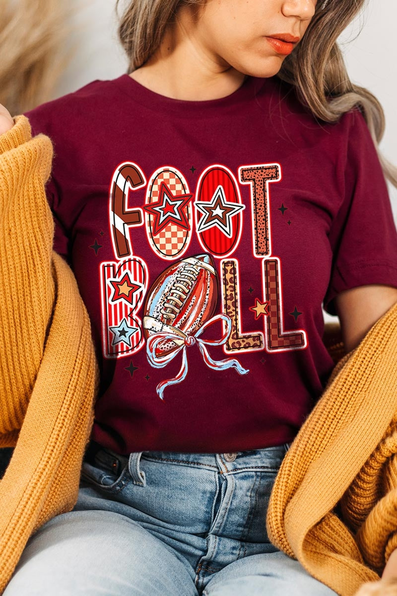 US3001P-E3053 Brushstroke Football Graphic Plus Tee $16