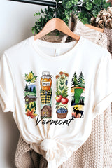 US3001P-E3061VT Vermont State Brushstroke Graphic Plus Tee $16