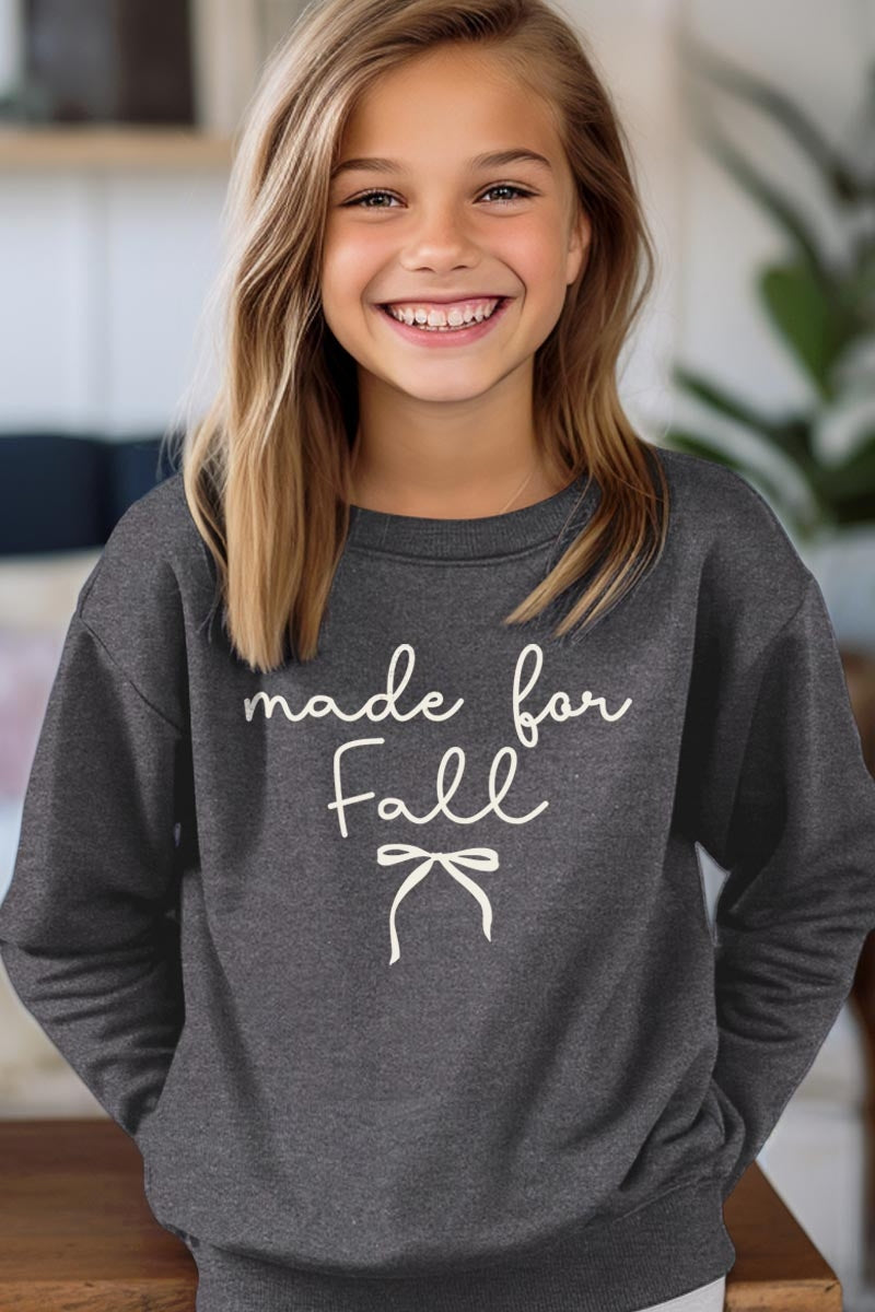 UL180B-E3151Z Made For Fall Kids Graphic Sweatshirt $20