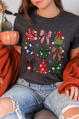 US3001P-E3195 Christmas Bow Paw Graphic Plus Tee $16