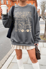 UL180P-E3163 Pumpkin Patch Doodle Graphic Plus Sweatshirt $25