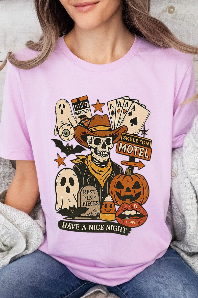US3001P-E3107 Spooky Western Skeleton Graphic Plus Tee $16